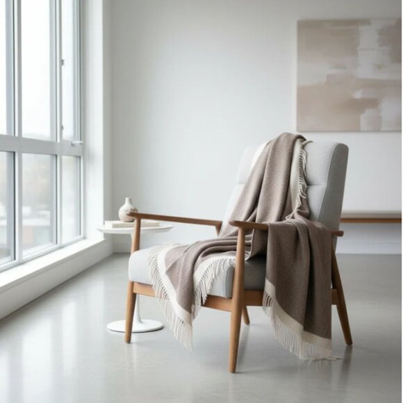 ARTZNL 100% Baby Alpaca ECO Throw Undyed Blanket Large Brown All Season Luxury - Picture 3 of 12